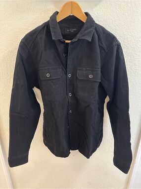 AllSaints Black Button-Front Shirt Jacket